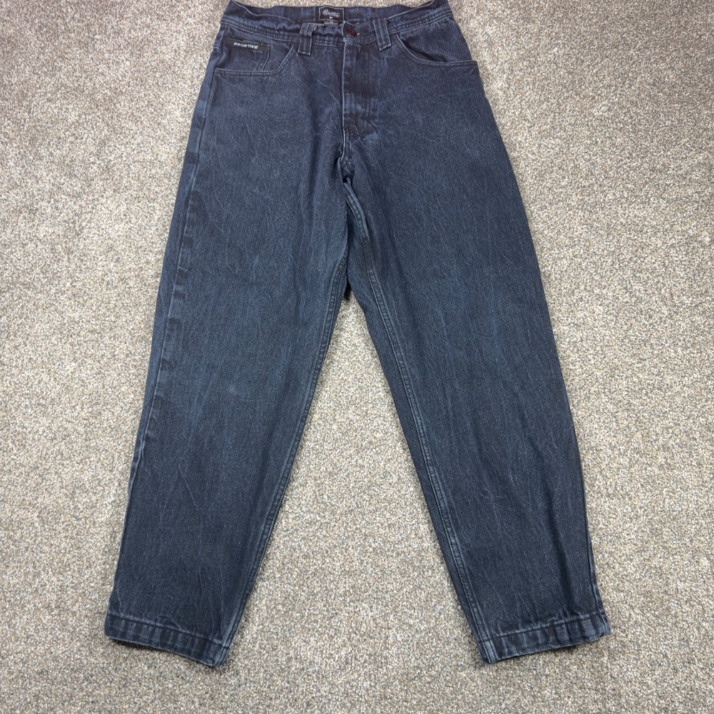 Primitive Skateboarding Mens 30 Dark‎ Wash Black Denim Skate Jeans 100% Cotton